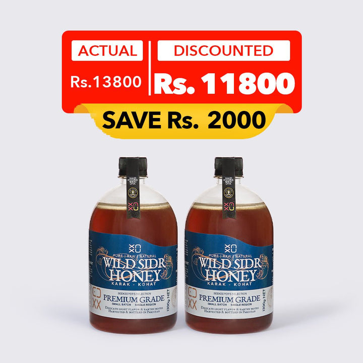 Sidr Honey - 2 x 1300g - XAXU Pakistan