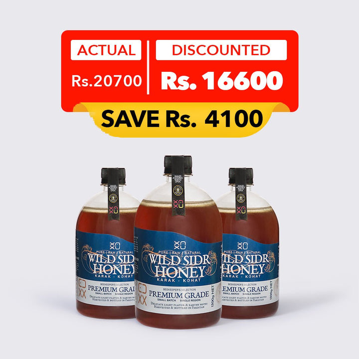 Sidr Honey - 3 x 1300g - XAXU Pakistan